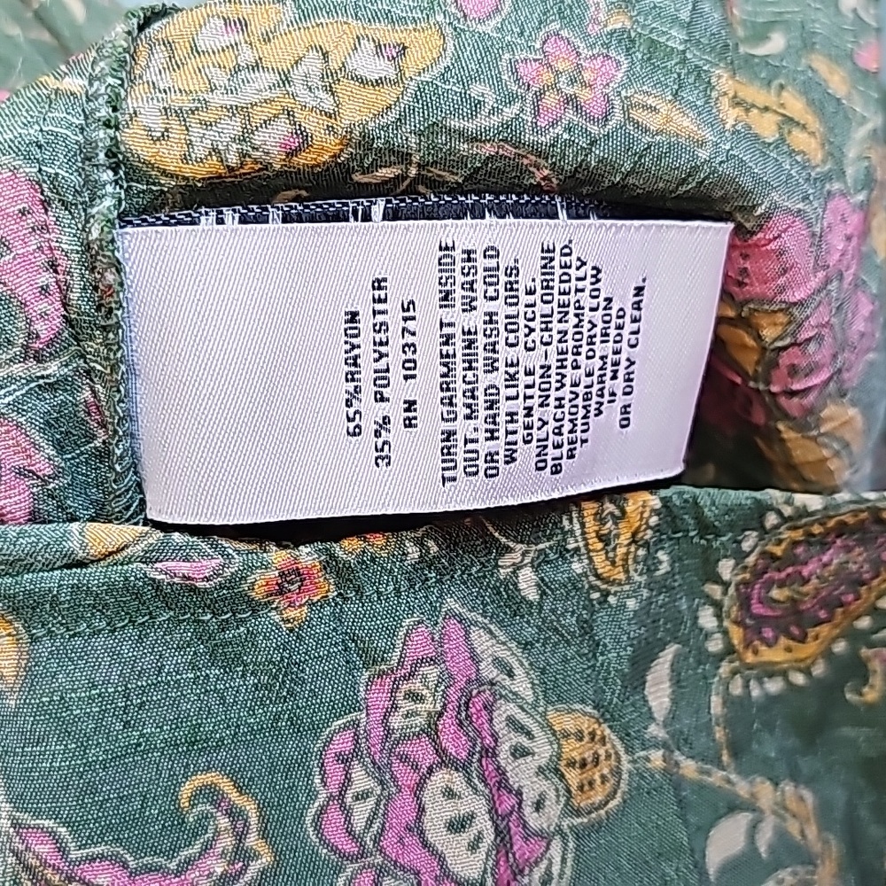 Nanette Lepore Sage Prairie Green Ruffled Smock Blouse in Women's Size Small EUC - Picture 8 of 9